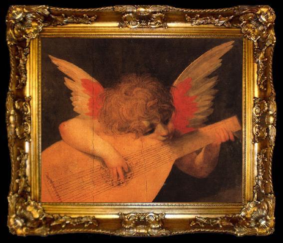 framed  Rosso Fiorentino Musician Angel, ta009-2